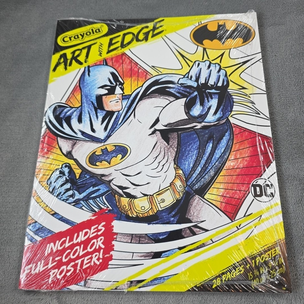 Crayola- Art With Edge -Batman Coloring Book 28 Pages + Poster New‎ Sealed!